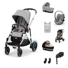   Cybex Gold eGazelle S LUX Travel System - Ease Plus All-Weather - Amya #Stone Grey - mid grey #70000728