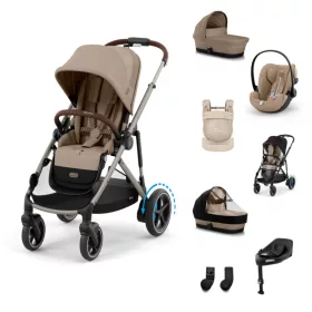   Cybex Gold eGazelle S LUX Travel System - Ease Plus All-Weather - Amya #Almond Beige - beige #70000729