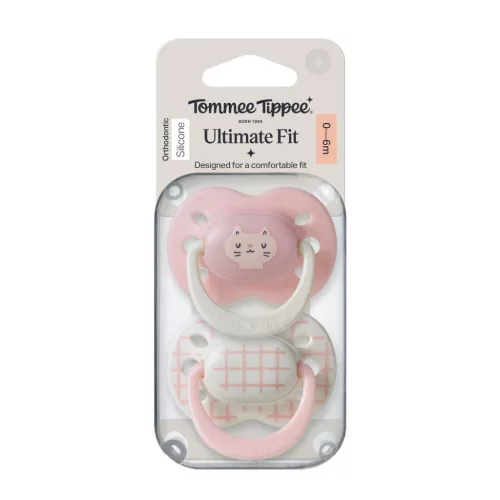 Tommee Tippee Newborn újszülött szilikon cumi sterilizáló tokkal 0-2 hó 2 db #433650 lány rózsaszín