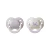 Tommee Tippee Newborn újszülött szilikon cumi sterilizáló tokkal 0-2 hó 2 db #433650 lány lila