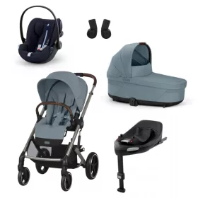   Cybex Gold Balios S Lux 4in1 bundle szett #Stormy Blue - Cloud G Plus Ocean Blue hordozóval Base G3 bázistalppal