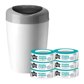   Tommee Tippee Sangenic Simplee pelenkacsomagoló vödör fehér M utántöltővel #6db #87002003