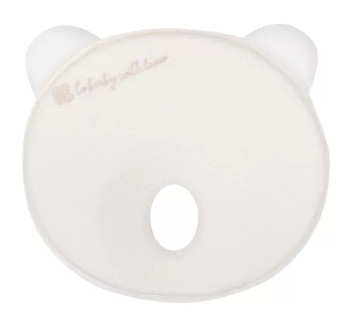 Kikkaboo párna laposfejűség elleni memóriahabos ergonomikus #Airknit maci fehér