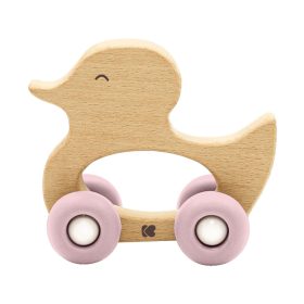 Kikkaboo rágóka szilikon és fa #Kacsa pink