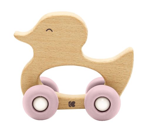 Kikkaboo rágóka szilikon és fa #Kacsa pink