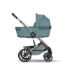Cybex Gold Balios S Lux babakocsi TPE - összecsukható mózeskosárral #Stormy Blue - light blue #526001683 2026