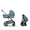 Cybex Gold Balios S Lux babakocsi TPE - összecsukható mózeskosárral #Stormy Blue - light blue #526001683 2026