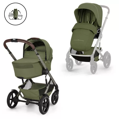 Cybex Gold TALOS S LUX TPE babakocsi - összecsukható mózeskosárral Moss Green - khaki #526001739 2026