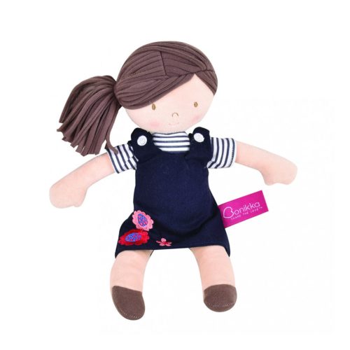 Tikiri Bonikka Ruby rongybaba #sötétbarna haj sötétkék ruha #6208-1