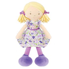   Tikiri Bonikka rongybaba #Peggy szőke haj rózsaszín-lila ruha #5169