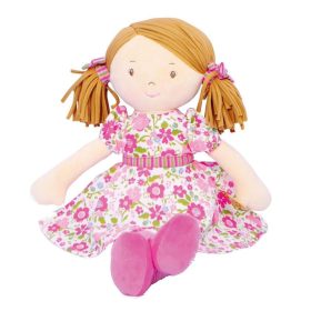   Tikiri Bonikka rongybaba #Fran barna haj rózsaszín-zöld ruha #5170