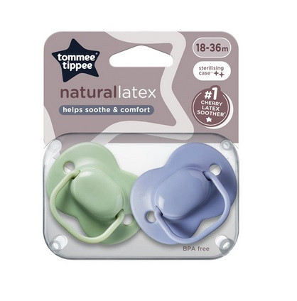 Tommee Tippee Cherry Latex cumi 18-36 hó 2db Zöld-Szürke #433534