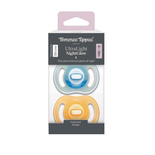 Tommee Tippee Ultra Light NightGlow éjszakai cumi sterilizáló tokkal 6-18 hó 2 db #433805