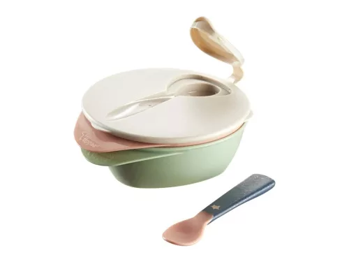 Tommee Tippee Etetőtálka kanállal és tetővel #szürke-répa #44671871-467188