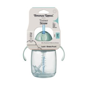   Tommee Tippee Trainer Straw súlyozott szívószálas zöld pohár 240ml 6hó+