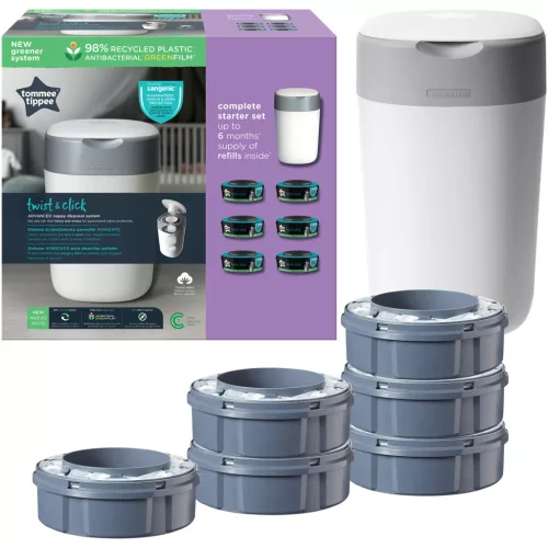Tommee Tippee Sangenic TwistnClick utántöltő #6db #citrus pelenkatartó vödörrel (TEC) #85100402