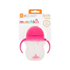   Munchkin Tip and Sip Any angle súlyozott szívószálas itatópohár #207ml #rózsaszín #11888-1248202