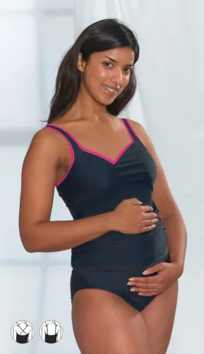 Emma JANE Fürdőruha-tankini #Fekete-pink #38-40 #956