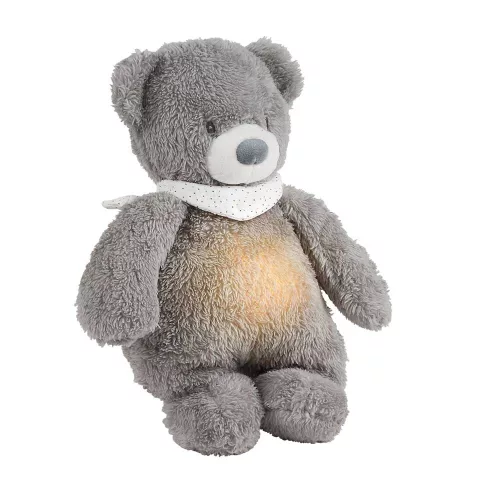 Nattou éjjeli fény zenélő plüss #Sleepy maci szürke