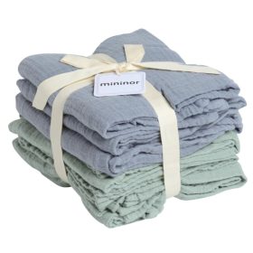    Mininor biopamut textilpelenka 70x70cm 6db - szürke/zöld #10263