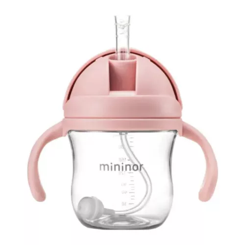 Mininor szívószálas itatópohár 220ml - rózsaszín #14242