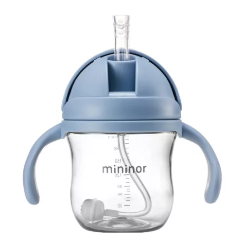 Mininor szívószálas itatópohár 220ml - kék #14243