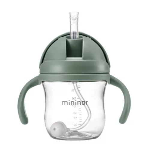 Mininor szívószálas itatópohár 220ml - zöld #14244