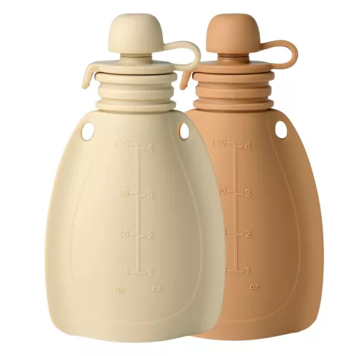 Mininor smoothie tartó kanállal 120ml 2db - bézs/barna #14276