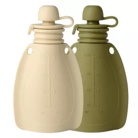   Mininor smoothie tartó kanállal 120ml 2db - bézs/mohazöld #14277