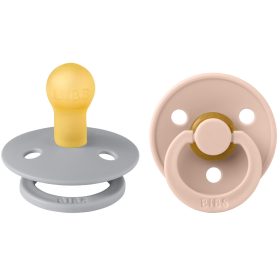   BIBS játszócumi #Colour natúr kaucsuk #2db #0-6hó #delfin és púderrózsaszín