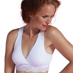   Carriwell Szoptatós melltartó Organikus pamut csipkés Fehér M #2506