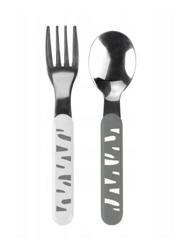 Babyono Evőeszköz-készlet rozsdamentes acél #szürke-fehér foltos #1065-01