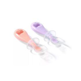 Babyono etetőkanál szilikon #2db #rózsaszín-lila #784-01