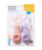 Babyono etetőkanál szilikon #2db #rózsaszín-lila #784-01