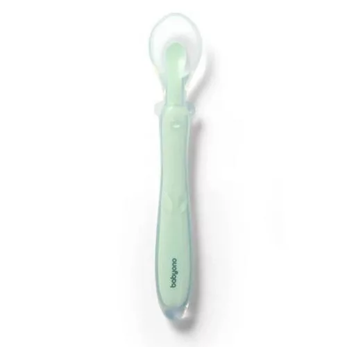 Babyono etetőkanál szilikon flexibilis menta #785-02
