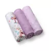 Babyono Textilpelenka színes #3db #bambusz #lila #397-11