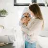 Babyono Kapucnis bambusz fürdőlepedő #100x100cm #egérfülekkel kék #1553-02