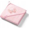 Babyono Fürdőlepedő kapucnis bambusz #100x100cm #rózsaszín lepke #346-04