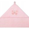 Babyono Fürdőlepedő kapucnis bambusz #100x100cm #rózsaszín lepke #346-04