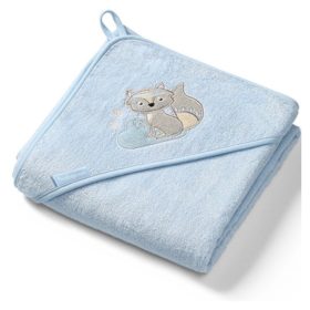   Babyono Fürdőlepedő kapucnis bambusz #100x100cm #kék farkas #346-05