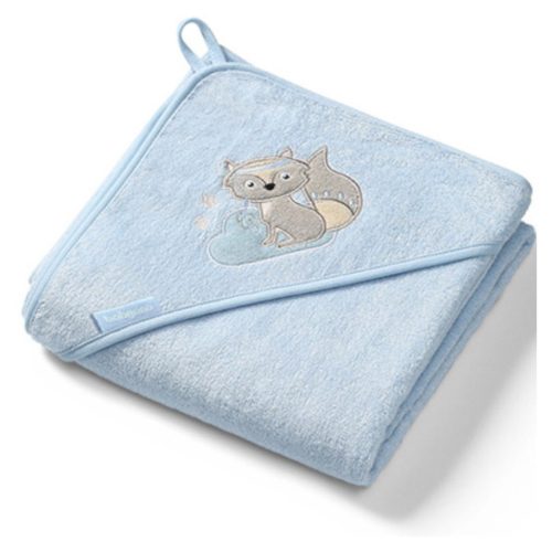 Babyono Fürdőlepedő kapucnis bambusz #100x100cm #kék farkas #346-05