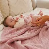 Babyono takaró organikus pamut kötött 75x100cm rózsaszín #1647-01
