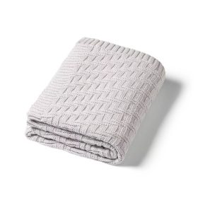   Babyono takaró organikus pamut kötött 75x100cm szürke #1647-02