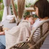 Babyono takaró organikus pamut kötött 75x100cm bézs #1647-03