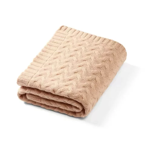 Babyono takaró merino gyapjú kötött 75x100cm sötét bézs #1648-02