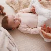 Babyono takaró pamut sherpa kötött 75x100cm bézs #1657
