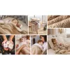 Babyono takaró pamut sherpa kötött 75x100cm bézs #1657