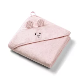   BabyOno fürdőlepedő kapucnis bambusz 100x100cm egérfülekkel púderrózsaszín #1553/04