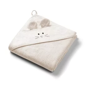   BabyOno fürdőlepedő kapucnis bambusz 100x100cm egérfülekkel krémszínű #1553/05