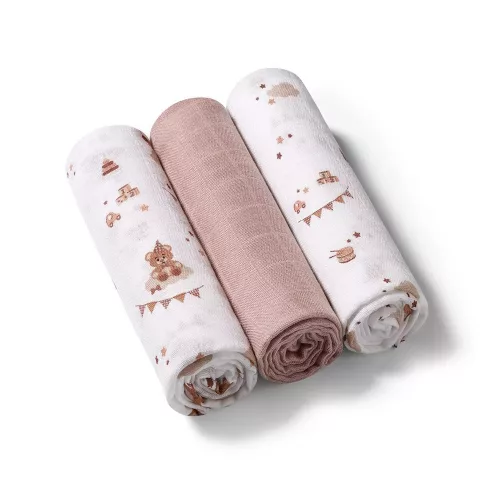 Babyono Textilpelenka színes bambusz #3db #barna 397/15